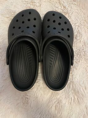 CROCS Kids Black Classic Clog with Heel Strap